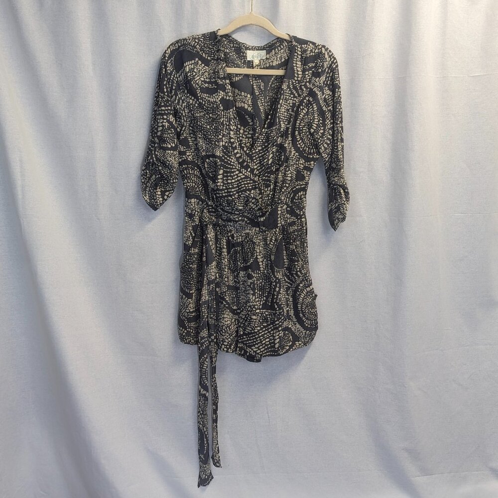 Haven Size Small Romper in Navy and Cream